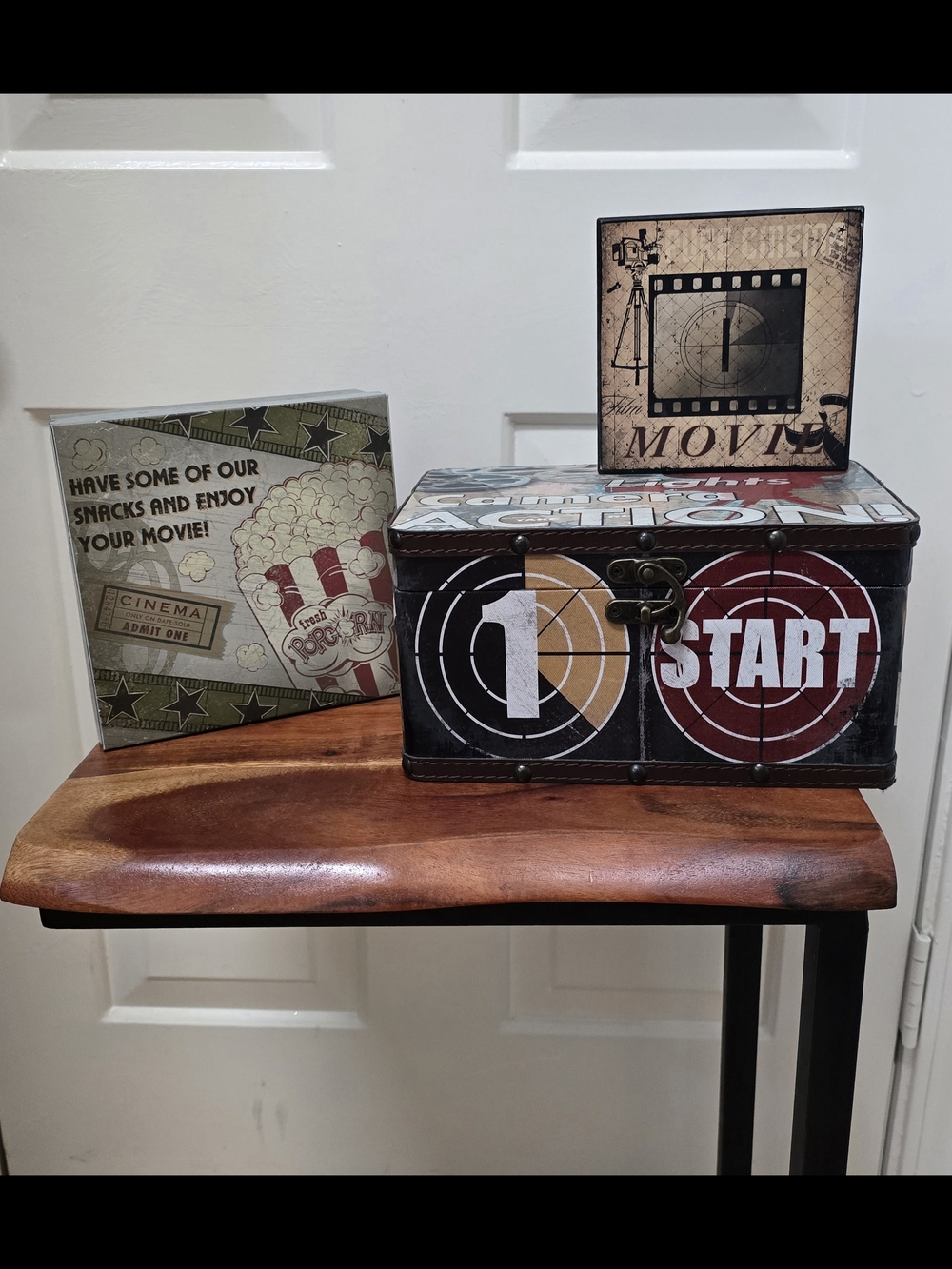 Hobby Lobby Decorative Movie Themed Storage Box And Frame - Multicolor Pattern